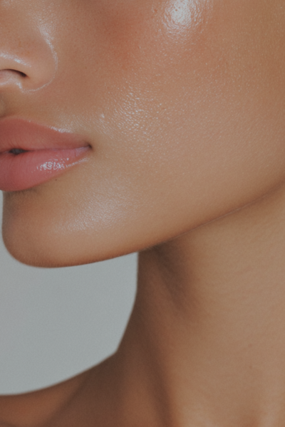 Close up of woman's face showing smooth skin